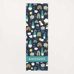 Rainy Day Gnomes Rainbow Kids Yoga Mat