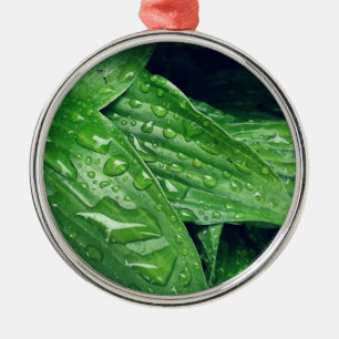 Rainy Day Hosta Leaves Metal Tree Decoration