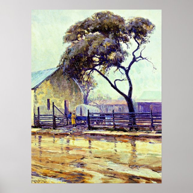 Rainy Day in Bandera by Julian Onderdonk Poster (Front)