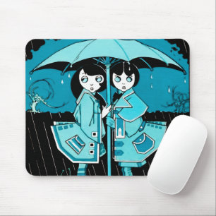 Rainy Day in Blue Mouse Mat