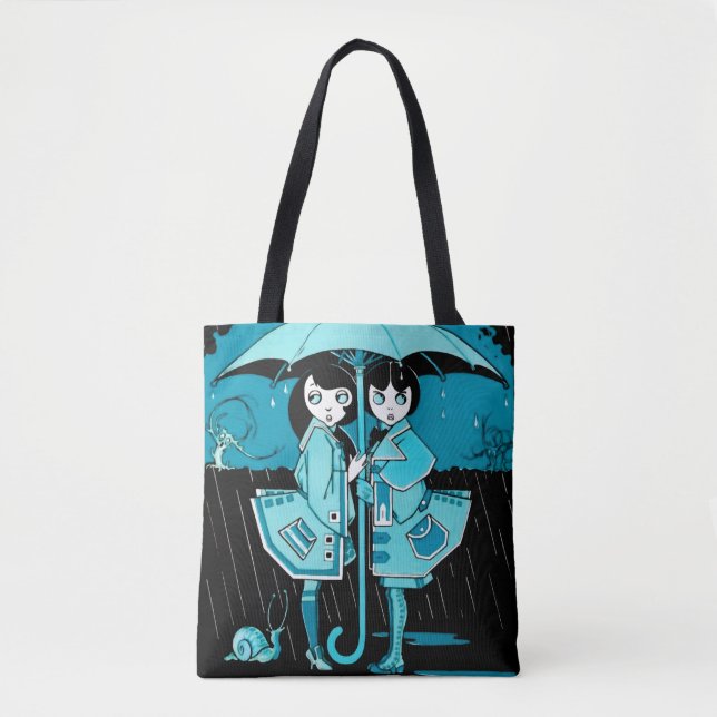 Rainy Day in Blue Tote Bag (Front)