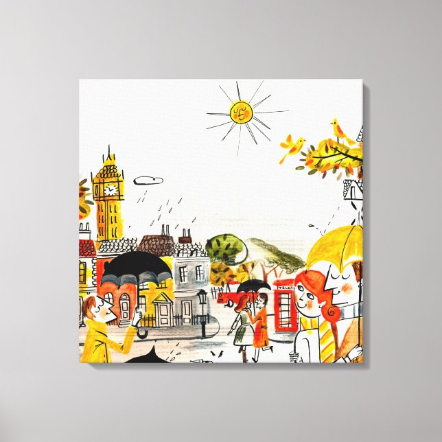 Rainy Day in London Canvas Print (Front)