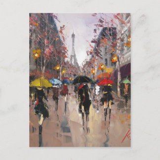 Rainy Day in Paris Postcard