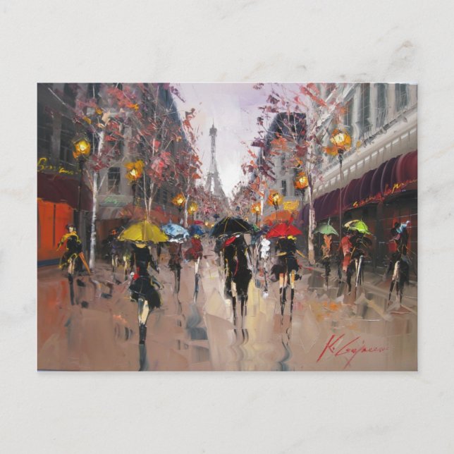 Rainy Day in Paris Postcard (Front)