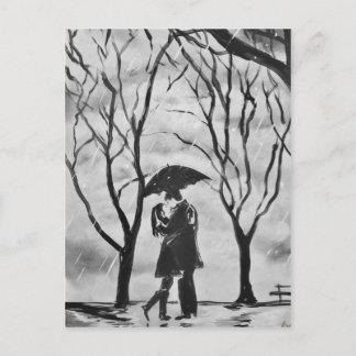 Rainy Day kisses Postcard