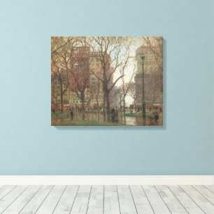 Rainy Day, Madison Square, New York, Paul Cornoyer Canvas Print