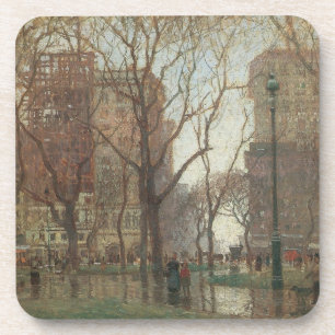 Rainy Day, Madison Square, New York, Paul Cornoyer Coaster
