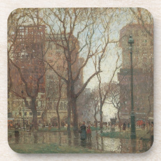 Rainy Day, Madison Square, New York, Paul Cornoyer Coaster