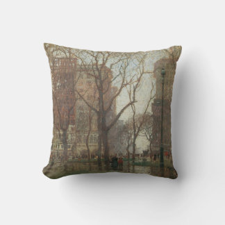 Rainy Day, Madison Square, New York, Paul Cornoyer Cushion