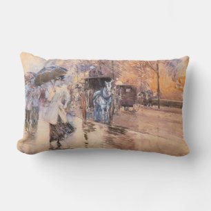 Rainy Day on Fifth Avenue (New York City) Lumbar Cushion