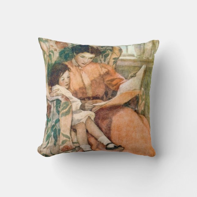 Rainy Day Reading Jessie Willcox Smith Fine Art Cushion (Front)