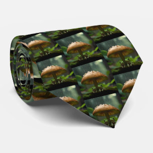 Rainy Day Refuge: Frogs Sheltering Under Mushroom Tie
