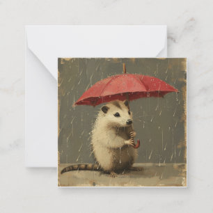 Rainy Day Revelry: Journal with Playful Opossum Card