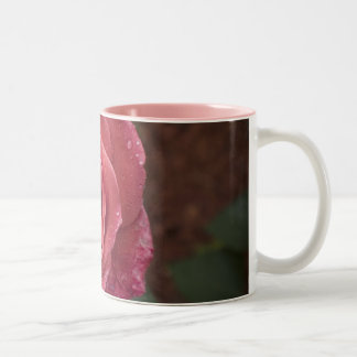 rainy day rose Two-Tone coffee mug