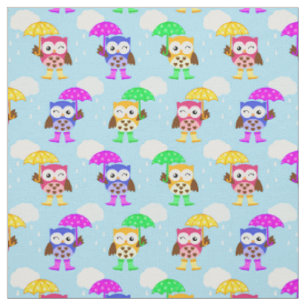 Rainy Day School Owl Fabric