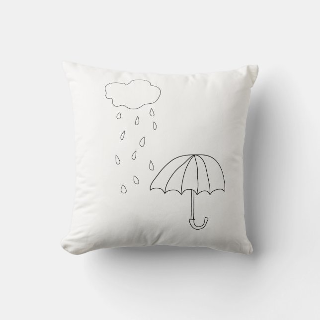 Rainy Day Throw Pillow (Front)