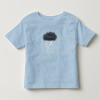Rainy Day Thunder Cloud With Baby's Name Blue