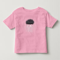 Rainy Day Thunder Cloud With Baby's Name Pink
