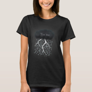 Rainy Day Thunder Cloud With Name or Custom Text T-Shirt