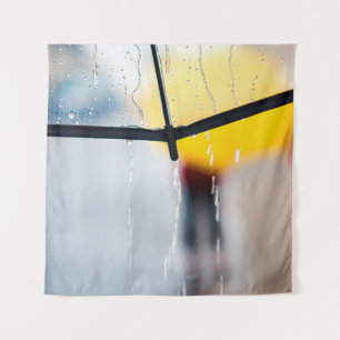 Rainy day umbrella walk rain tapestry