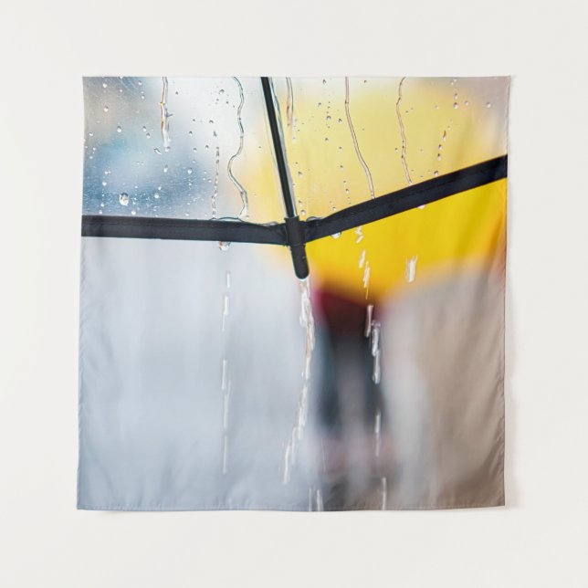 Rainy day umbrella walk rain tapestry (Front)