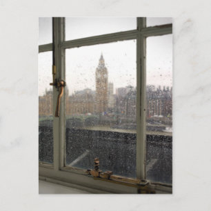 Rainy Day View on Big Ben - London Postcard
