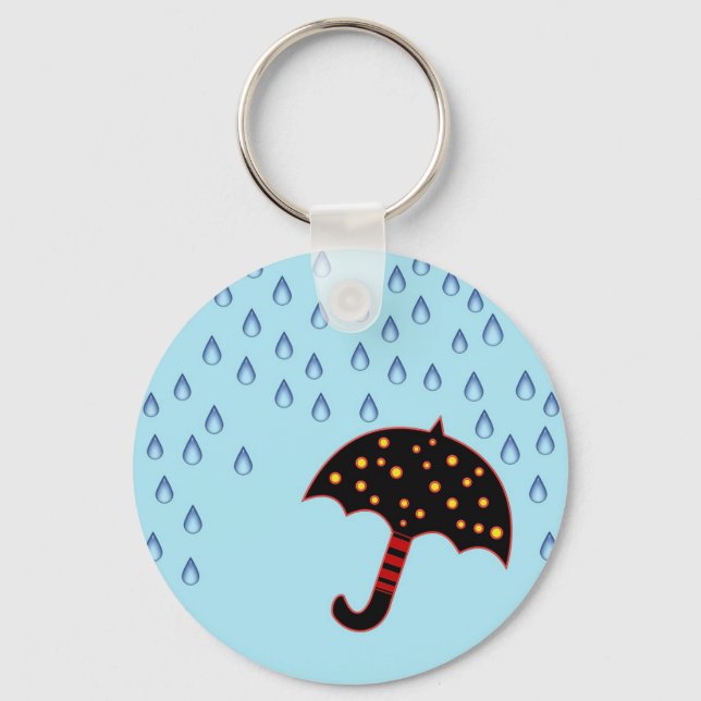 rainy day with umbrella key ring (Front)