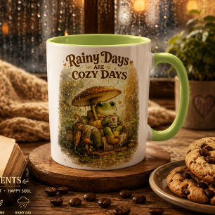 Rainy Days Are Cosy Days Cute Frog Coffee Lover Ac Mug
