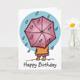 Rainy Days Birthday Personalised Card
