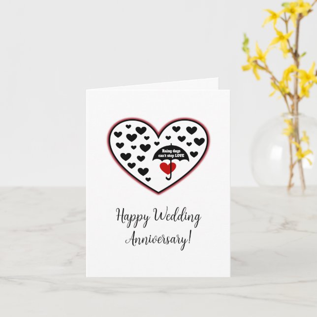 Rainy Days Can't Stop Love Card (Yellow Flower)