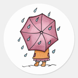 Rainy Days Classic Round Sticker