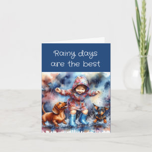 Rainy Days Dachshund (downloadable)  Card
