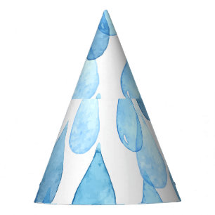 Rainy Days: Watercolor Pattern Vintage Party Hat