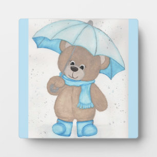 Rainy Daze Teddy Bear Plaque