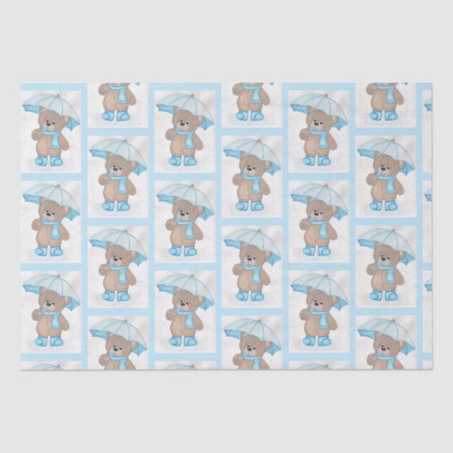 Rainy Daze Teddy Bear Tissue Paper (Front)
