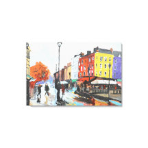 Rainy European City Street Expressionist