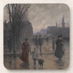 Rainy Evening on Hennepin Avenue, c.1902 Coaster