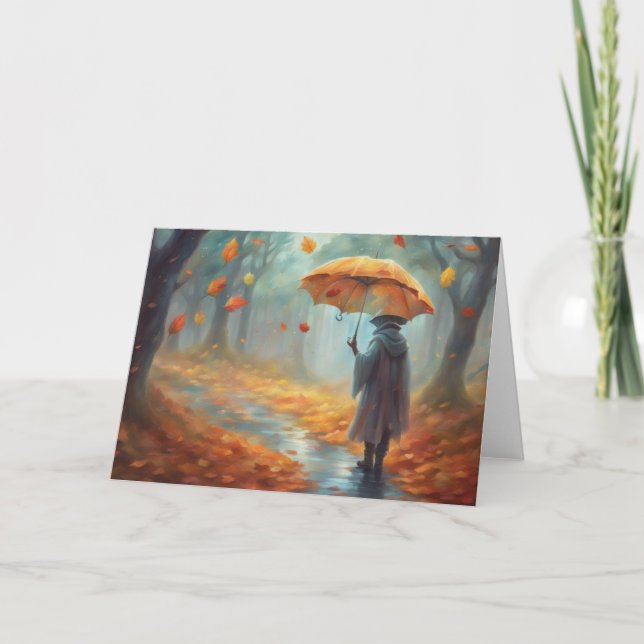Rainy Fall Day in the woods Card (Front)