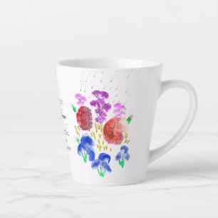 Rainy Flower Garden in Bright Colours Small Latte  Mug