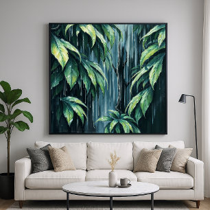 Rainy Forest -Tranquil Illustration Style Art Poster