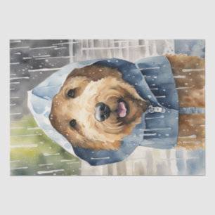 Rainy Golden Doodle Adventures: A Decoupage Tissue Paper