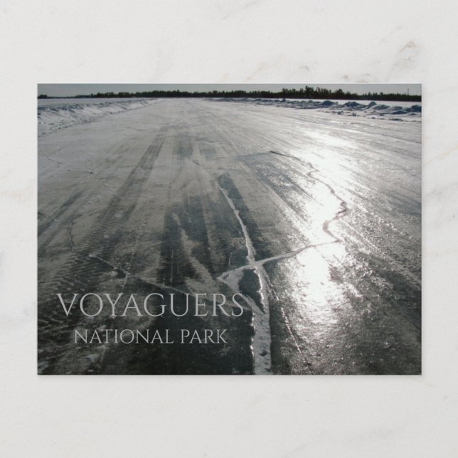 Rainy Lake Ice Road, Voyageurs National Park, MN Postcard (Front)