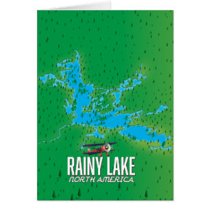 Rainy Lake North american lake map