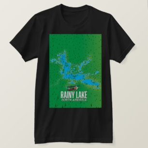 Rainy Lake North american lake map T-Shirt