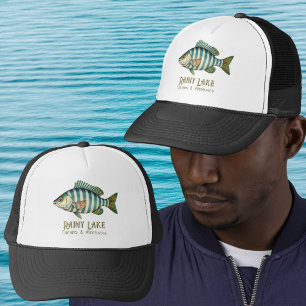 Rainy Lake Ontario Minnesota nautical fish Trucker Hat