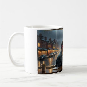 Rainy Love at the Window Mug