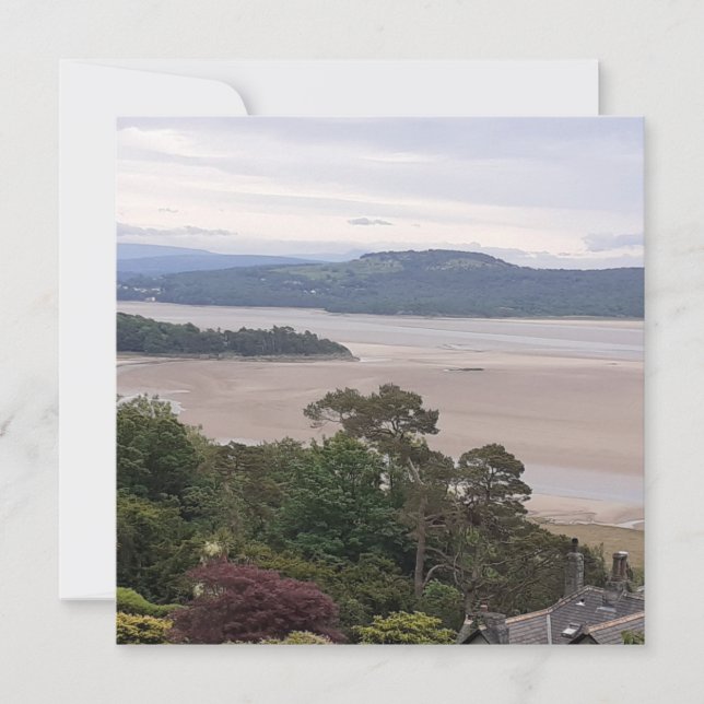 Rainy Morecambe Bay Flat Card (Front)