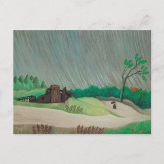 Rainy Morning Henri Rousseau, Vintage Fine Art Postcard