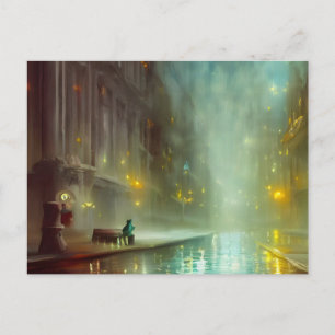 Rainy Night in the City Postcard