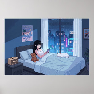 Rainy Night Room Poster